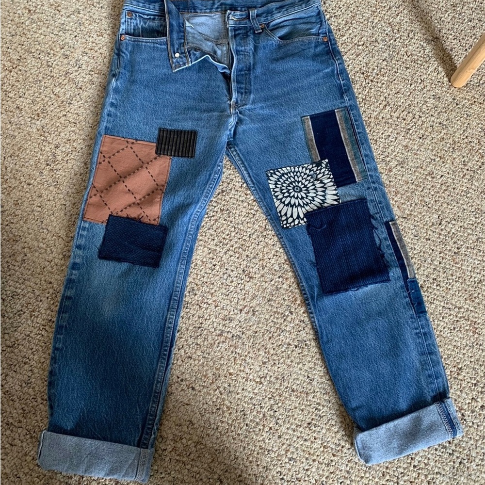 Salvaged Levi’s Jeans with Japanese patches